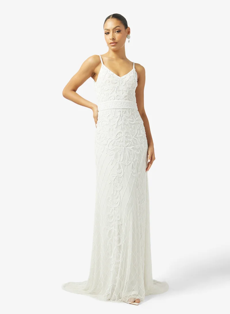 Namshi x Bead Embellished Evening Gown